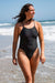 Gavin 2 Swim Onesie - Metallic Shark Tooth