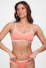Jocelyn Bikini Top - Tangelo Contrast - Tangelo & White / XS