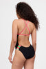 Julian One Piece Swimsuit - Black Contrast - Black & Hot Pink & Keylime / 26